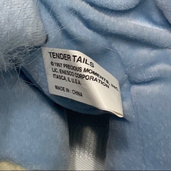 Precious Moments Tender Tales Blue and Yellow Plush Elephant - Picture 3 of 4